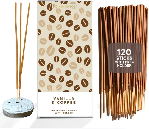 Miniatura 13 de Folkulture Varillas de incienso japoneses Paquete de 60 inciensos de madera de aloe premium Sin carbón, sin humo negro Aroma amaderado