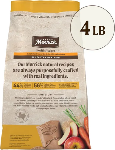 Miniatura 10 de Merrick Healthy Grains - Alimento seco prémium para perros adultos, croquetas saludables y naturales, receta de peso saludable, bolsa de 4.0 libras