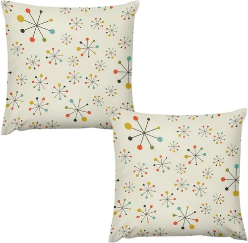 Miniatura 41 de Juego de 2 fundas de almohada florales retro de los años 70, Groovy Funky Hippie Flor Naranja Estética Boho Fundas de Almohada de 16 x 16 pulgadas