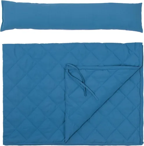 Miniatura 7 de ANOW Solo juego de almohadilla y almohada para hamaca al aire libre, almohadilla de hamaca resistente, color azul