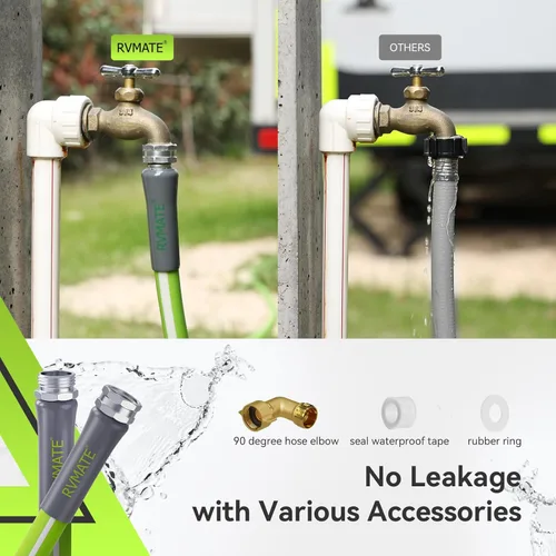 Miniatura 6 de RVMATE Manguera de agua para autocaravana de 15 pies, 5/8 pulgadas de diámetro interior, manguera de agua potable sin plomo, sin fugas, manguera