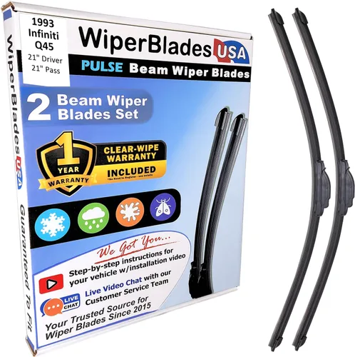 Miniatura 120 de WiperBladesUSA Juego de escobillas limpiaparabrisas con garantía de 1 año compatible con Infiniti M30 1990 (Juego de 2) Escobillas Pulsantes