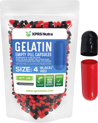 XPRS Nutra Cápsulas vacías tamaño 4 – 100 cápsulas pequeñas de gelatina vacías – Pastillas de relleno de cápsulas de bricolaje – Cápsulas de gel de