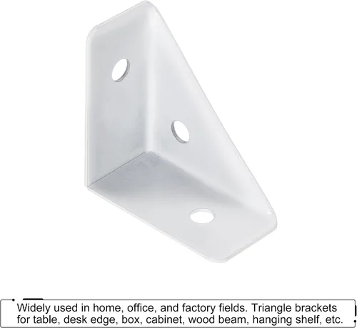 Miniatura 5 de uxcell 4 soportes de esquina angulares de 1.496 pulgadas x 1.496 pulgadas, soportes de acero laminado en frío con tornillos para borde de escritorio