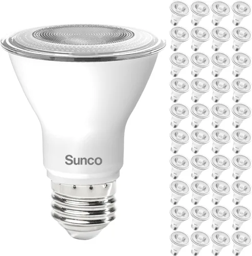 Miniatura 8 de Sunco Paquete de 10 Bombillas LED PAR20, Bombillas de Luz de Riel Iluminación de Inundación Interior Exterior, Alto Brillo, 800 LM, 8W