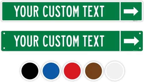 Miniatura 9 de Letrero direccional personalizado, flecha de dirección personalizada para letrero de Navidad, (SI-9583) 18 x 4 pulgadas, ACM, resistente a