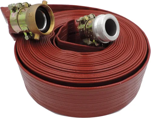 hydromaxx (1 1/2 pulgadas de diámetro x 100 pies) - Manguera de descarga plana y retrolavado de PVC reforzado de alta presión de 150 PSI -