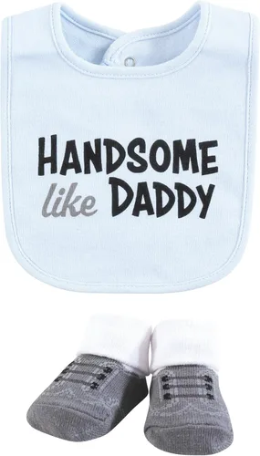 Miniatura 264 de Hudson Baby Conjunto de babero y calcetines unisex de algodón para bebé