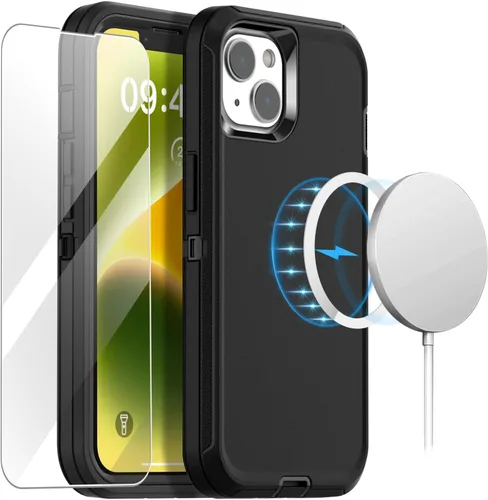 Miniatura 13 de AICase Funda para iPhone 14 (6.1 pulgadas) con protector de pantalla de vidrio, protección contra caídas de alta resistencia, cuerpo completo, a