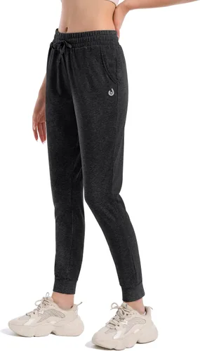 Miniatura 2 de HARTPOR Pantalones deportivos de algodón para mujer, pantalones deportivos para yoga, pantalones deportivos casuales para correr con bolsillos
