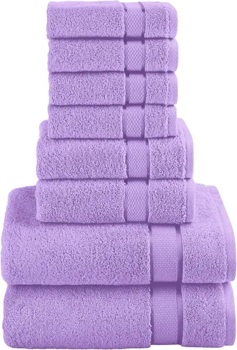 Miniatura 38 de Elegant Comfort Juego de 8 toallas de algodón de alta calidad, incluye 4 toallas pequeñas, 2 toallas de mano y 2 toallas de baño, 100% algodón