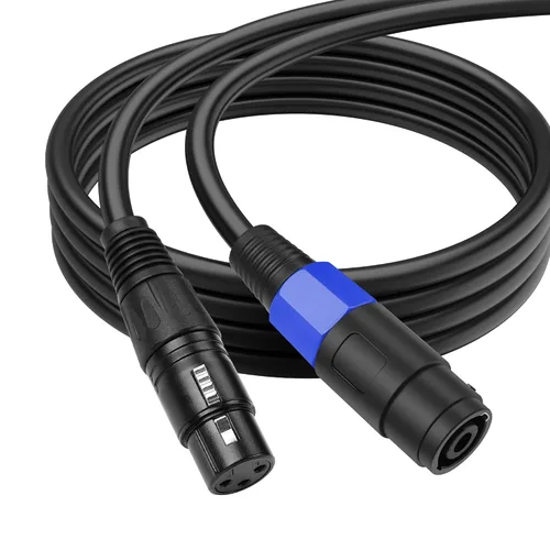 Miniatura 8 de SinLoon Speakon a XLR 22AWG 3Pin Cable de extensión de audio hembra con bloqueo giratorio para amplificador Pro DJ PA Stage (0.5M/1.6FT)