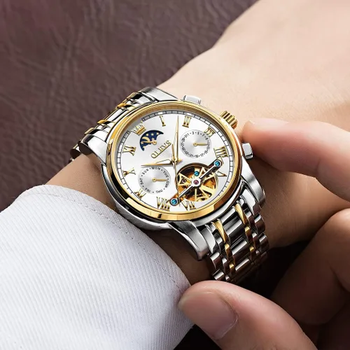 Miniatura 39 de OLEVS Relojes automáticos para hombre, esqueleto mecánico, de lujo, a la moda, reloj de pulsera luminoso impermeable