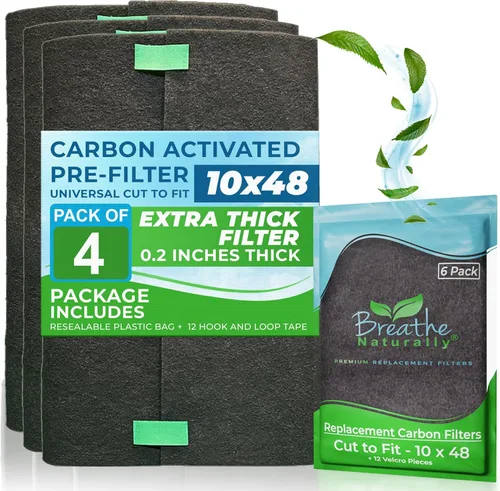 Miniatura 18 de Breathe Naturally Corte Universal para Adaptar Filtro de Aire de Carbón Activado – Filtros de Carbón de Repuesto – Lámina de Carbón de Prefiltro