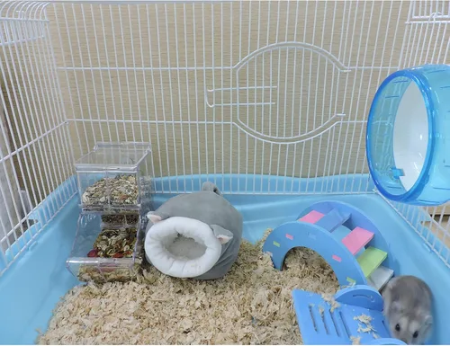 Miniatura 7 de WishLotus Cama para hámster, mini casa suave y cálida, nido antideslizante para hámsters enanos, mini erizos y mascotas pequeñas (gris)