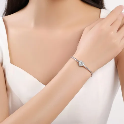 Miniatura 2 de Abalorios de plata de ley 925 con dije de corazón de amor para pulsera Pandora, apto para el día de la madre, Navidad, regalo de cumpleaños