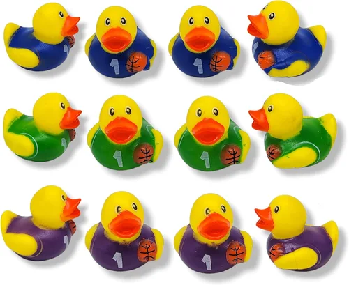 Miniatura 14 de Patos de goma con temática deportiva (2 pulgadas) (paquete de 12) lindos juguetes de piscina para bañera o bañera (fútbol)