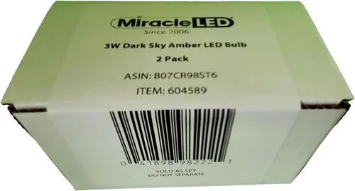 Miniatura 4 de MiracleLED 604589 - Bombilla de perfil bajo de 3 W (cielo oscuro, 2 unidades), color ámbar