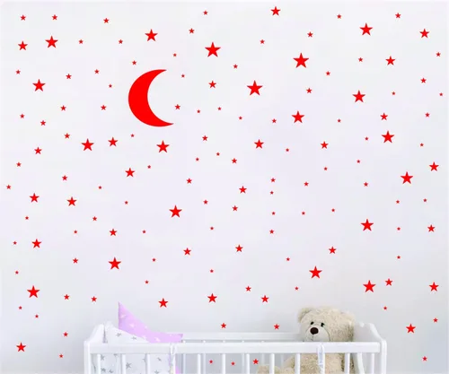 Miniatura 6 de Vinilo adhesivo de pared con diseño de luna y estrellas para niños y niñas, decoración de habitación de bebé, decoración de pared para el hogar