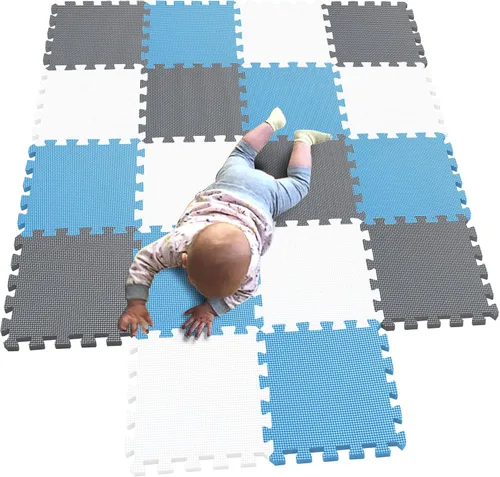 Miniatura 19 de MQIAOHAM® Alfombras de Juego tipo Rompecabezas de 18 Piezas, Alfombra de Juego Suave para Bebés, Baldosas de Espuma Entrelazadas para Niños, Café