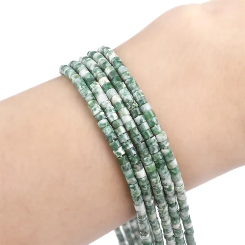 Miniatura 5 de BEADIA Cuentas Espaciadoras de Jade Natural Africano Planas Redondas Sueltas para Hacer Joyas con Abalorios 3mmx2mm 38cm Jade africano