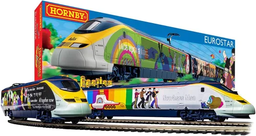 Hornby R1253T - Juego de tren eléctrico R1253T The Beatles Yellow Submarine - Juego de iniciación de tren de calibre OO, trenes vintage para
