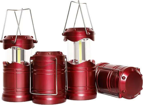 Miniatura 9 de Lichamp Linterna LED para campamento, paquete de 4 linternas alimentadas por batería para cortes de energía, luz colgante plegable portátil esencial