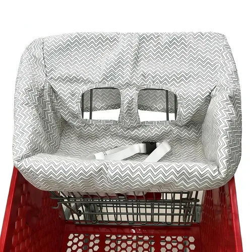 Miniatura 7 de Funda portátil para carrito de compras, fundas para silla alta y carrito de comestibles para bebés, niños, bebés y niños pequeños, bolsa de Gris