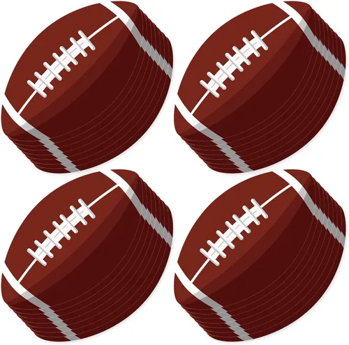 50 recortes de papel de fútbol de rugby, recortes temáticos de fiesta de fútbol, decoraciones de tablón de anuncios con 100 puntos de pegamento para