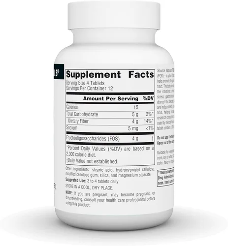 Miniatura 3 de Source Naturals FOS 1000 mg Fructooligosacáridos Potenciador Probiótico - 50 Tabletas