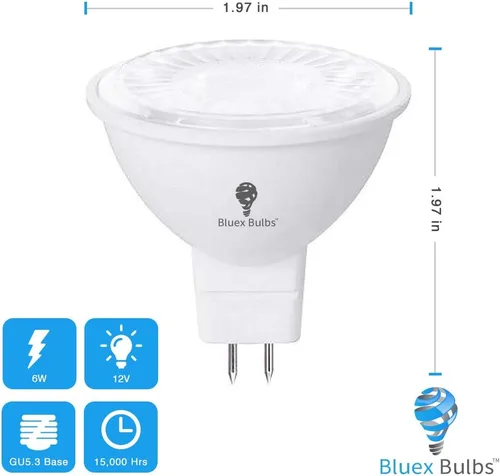 Miniatura 2 de BlueX - Paquete de 6 bombillas LED MR16 naranja, 4 W (equivalente a 40 vatios), base de dos pines GU5.3 de 12 V, decoración de fiesta, porche