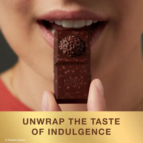 Miniatura 6 de Ferrero Rocher Barra de chocolate premium, 70% de chocolate amargo, avellana y relleno de cacao, 8 unidades, 3.1 onzas cada una