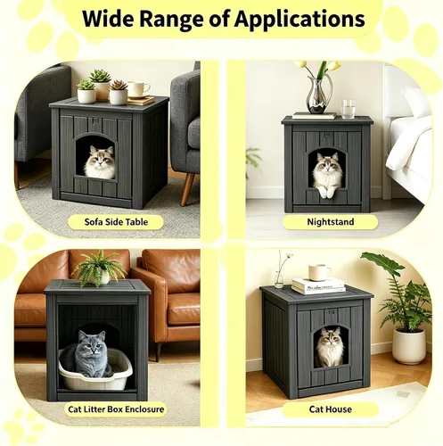 Miniatura 4 de KAMABOKO Casa para gatos al aire libre, resistente a la intemperie, refugio de plástico PP para uso en interiores y exteriores, casa duradera