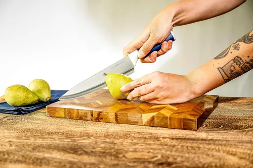 Miniatura 8 de Dura Living Juego de cuchillos de cocina de 5 piezas, cuchillas de acero inoxidable de alto carbono con asas ergonómicas, incluye chef, Santoku