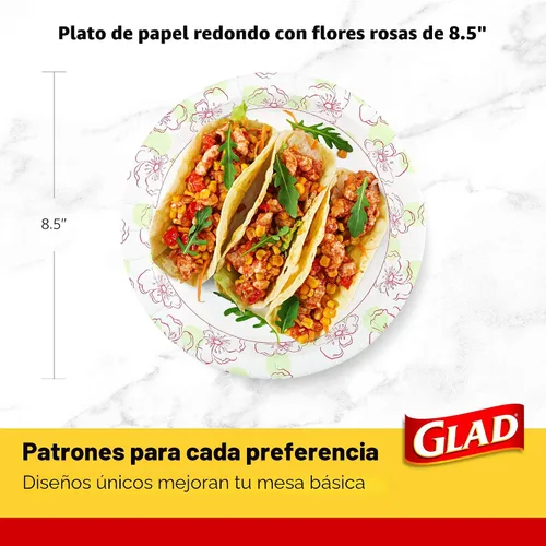Miniatura 6 de Glad - Platos de papel desechables cuadrados para todas las ocasiones