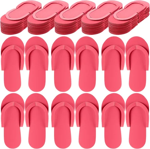 Miniatura 8 de JenPen 60 Pairs Disposable Pedicure Slippers Foam Spa Pedi Flip Flops Bulk Foldable Sandals Shoes for Guest Women Men Salon Spa Hotel Shower Foot