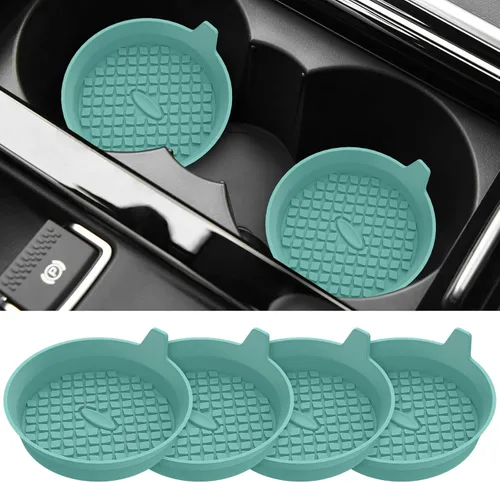 Miniatura 9 de ME.FAN Posavasos para Portavasos de Coche [Paquete de 4] Alfombrillas de Silicona para Tazas, Accesorios Interiores Universales Antideslizantes