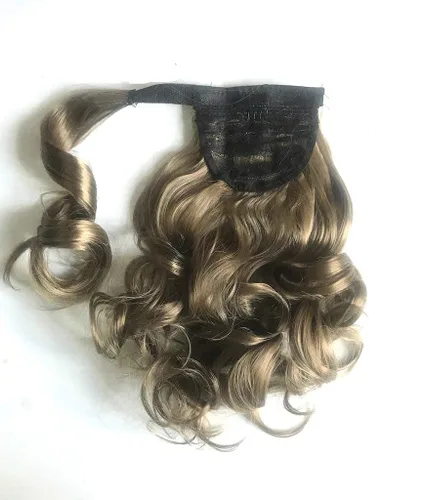 Miniatura 2 de SHOWTIME Extensiones de cola de caballo onduladas con clip de garra de 14 pulgadas, color rubio platino claro decolorado #613, fibra resistente al
