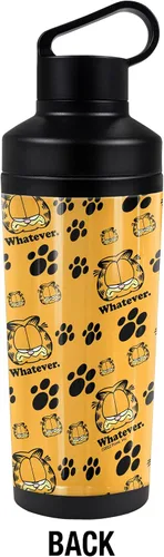 Miniatura 2 de Garfield - Botella de agua aislada Whatever Pattern de 18 onzas, resistente a fugas, de acero inoxidable aislado al vacío con tapa de bucle 2 en 1