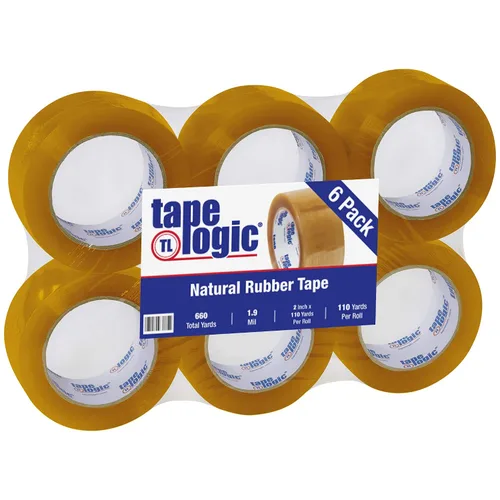 Partners Brand PT90150 cinta de goma natural transparente, 1.9 mm, 2" x 55 yd (paquete de 36), Transparente, 6
