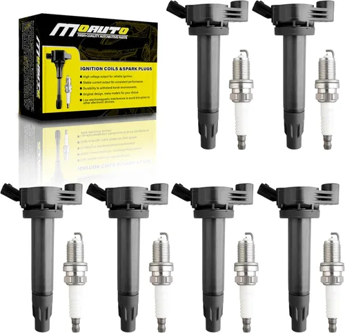 Miniatura 8 de Juego de 4 bobinas de encendido UF316 90919-02240 y 4 bujías de iridio compatibles con Scion Toyota XA XB Yaris Echo Prius Camry - L4 1.5L