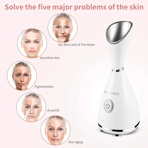 Miniatura 3 de GETANYE Vaporizador Facial Nano Iónico – Penetración 10X para Facial, Desobstruye los Poros, Humidificador Hidratante de Spa con Kit de Eliminación