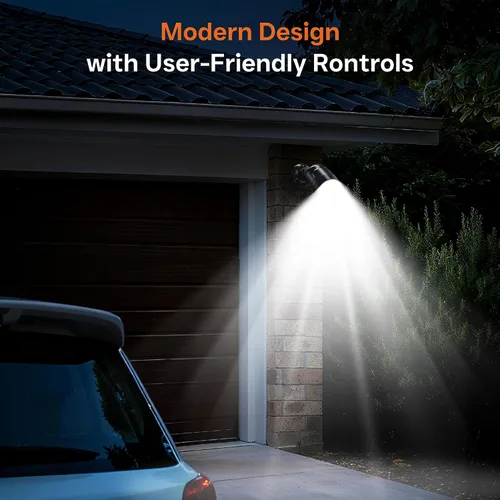 Miniatura 2 de Luz con sensor de movimiento a pilas para exteriores, recargable de 4000 mAh, 600 lúmenes, foco de batería para exteriores, impermeable, para Negro