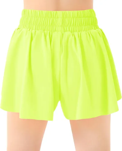 Miniatura 2 de Pantalones cortos fluidos de mariposa con bolsillo 2 en 1 para correr, pantalones cortos deportivos para niños, entrenamiento activo, animadoras