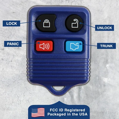 Miniatura 6 de 2 repuestos de apertura con control remoto KeylessOption, 4 botones, llavero remoto, Azul