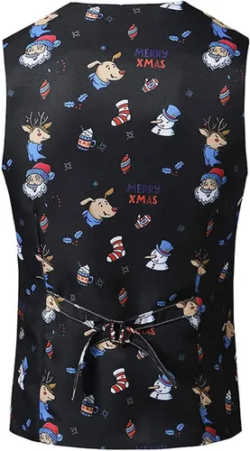 Miniatura 5 de Stoota Chaleco de Navidad para hombre, suave, casual, ajuste regular, lindo estampado, S-2XL