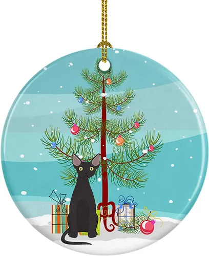 Miniatura 106 de Caroline's Treasures Adorno de cerámica con texto en inglés "Merry Christmas" para colgar en el árbol de Navidad, decoración para el hogar, Navidad