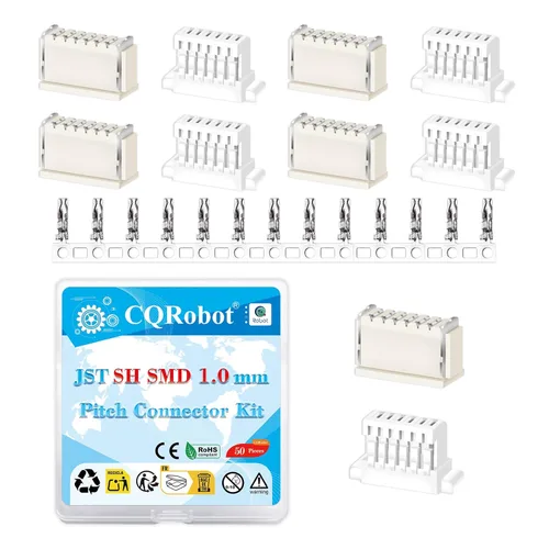 Miniatura 125 de CQRobot JST EL 4.5 mm de paso 2 pines conector electrónico IC macho, enchufes hembra carcasa y kit de terminales de crimpado en T macho/hembra. 50