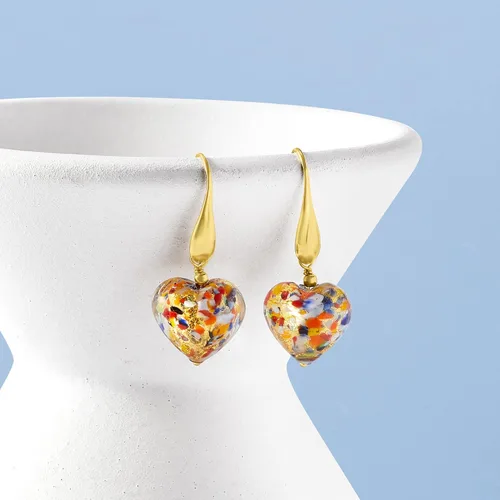 Miniatura 6 de Ross-Simons Pendientes de gota de cristal de Murano italiano en oro de 18 quilates sobre plata esterlina Plata de ley no conocido