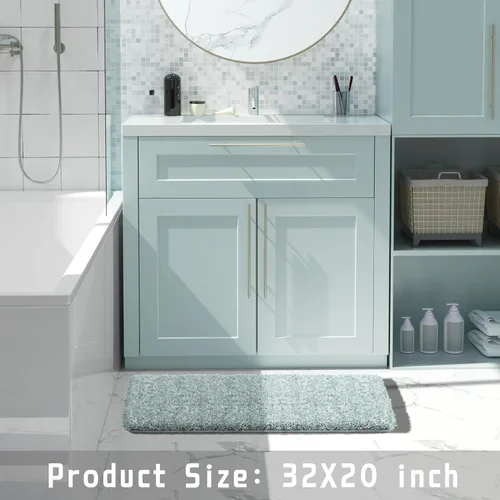 Miniatura 112 de Yimobra Alfombra de baño de felpa esponjosa, súper lanuda suave, cómoda, antideslizante, absorbente de agua, alfombra de baño de microfibra que se